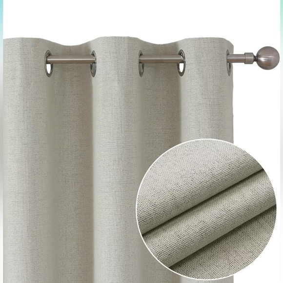 NEW beige blackout curtains, set of 2 96 inch panels - Picture 6 of 7